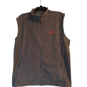 NIP HPI Direct Men's Gray Fleece Sonic Zip Up Vest Pockets Logo Size XL